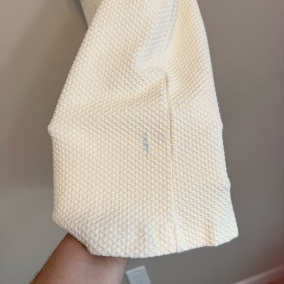 Anthropologie Ganni Textured Mini Dress Women S Cream Fit & Flare Short Sleeve - Picture 6 of 11